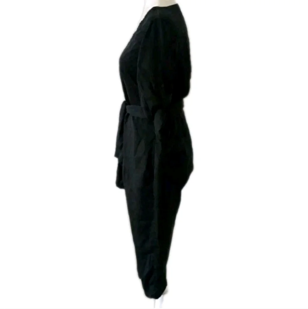 Anthropologie Cloth & Stone Soft Black Cropped Utility Jumpsuit Size XS